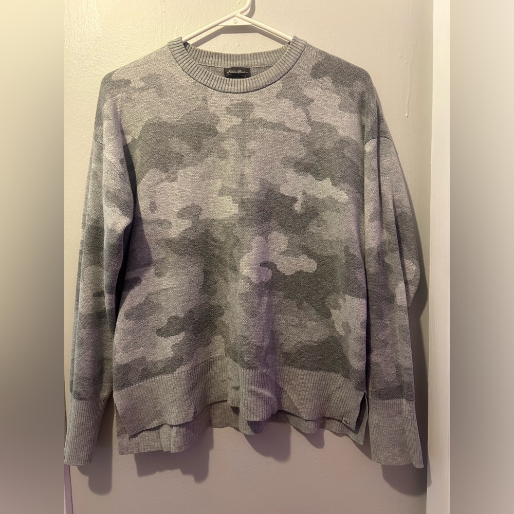 Eddie Bauer camo print sweater